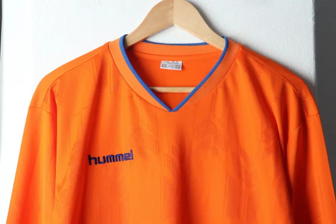 (2XL) 험멜 긴팔티셔츠 축구 빅사이즈 주황-14C87 상품이미지3