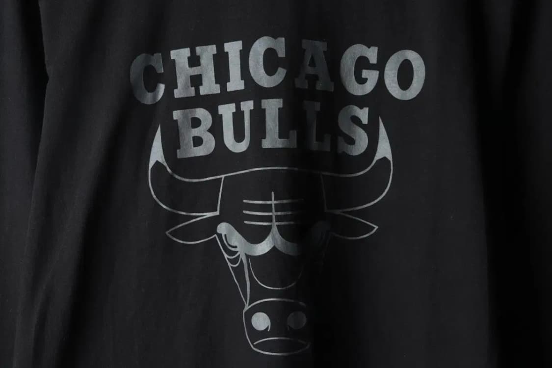 (M) NBA 엔비에이 긴팔티셔츠 시카고불스 블랙 올드스쿨-14C96 상품이미지5