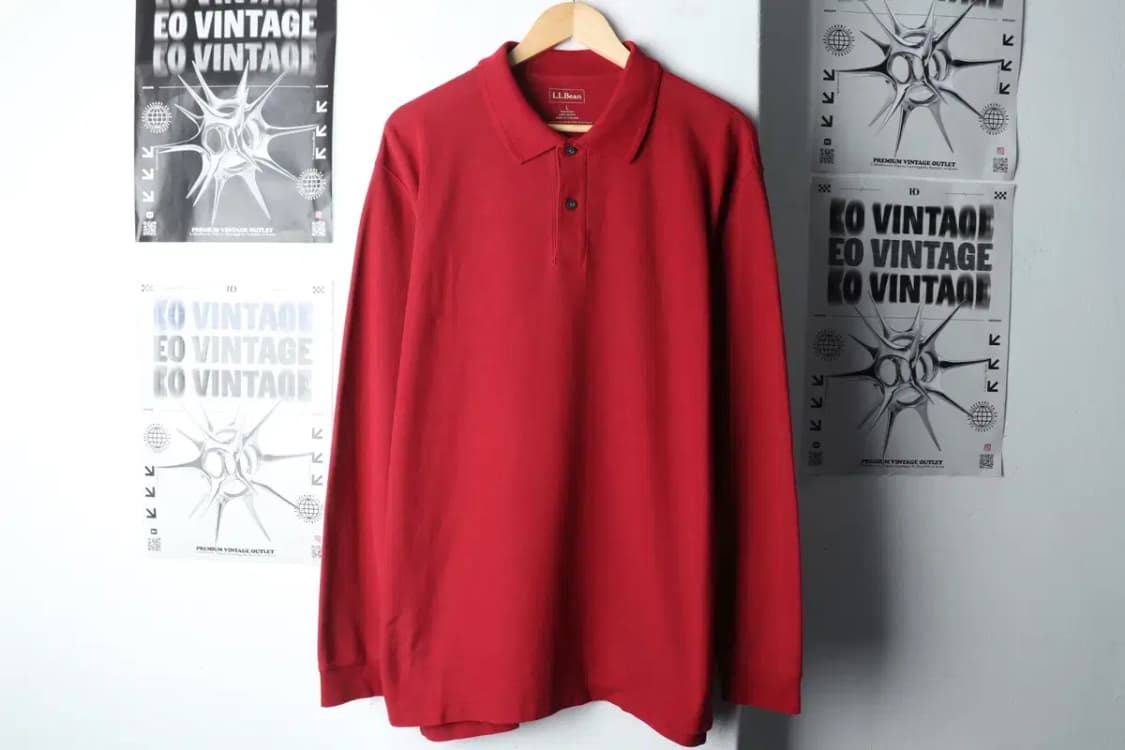 (L-2XL) 브랜드빈티지 카라 긴팔티셔츠 엘엘빈 빅사이즈-14CA2 상품이미지2