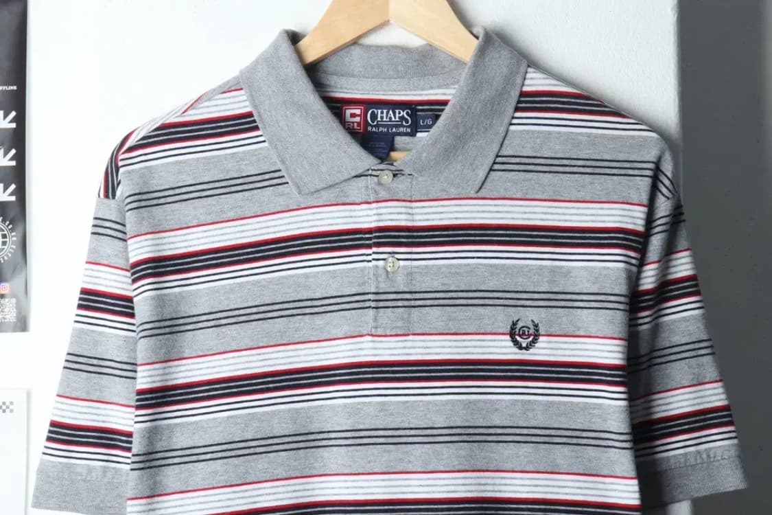 (L-XL) 폴로 랄프로렌 반팔 카라 티셔츠 챕스 스트라이프-14D1F 상품이미지3