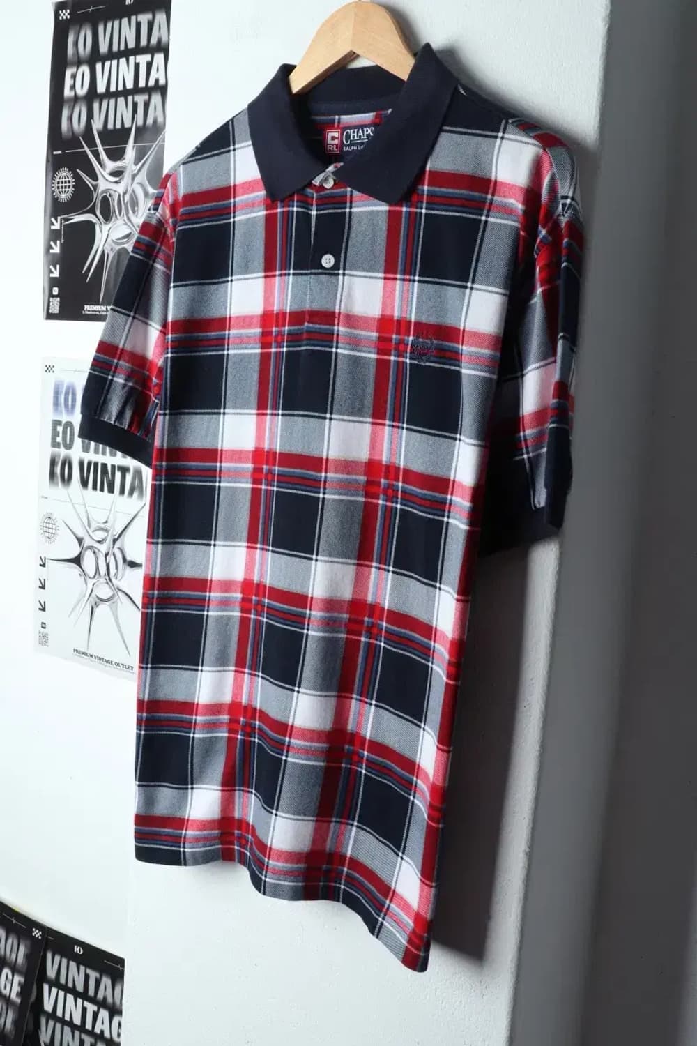 (M-XL) 브랜드빈티지 반팔 카라 티셔츠 챕스 체크 컬러-14D20 상품이미지1