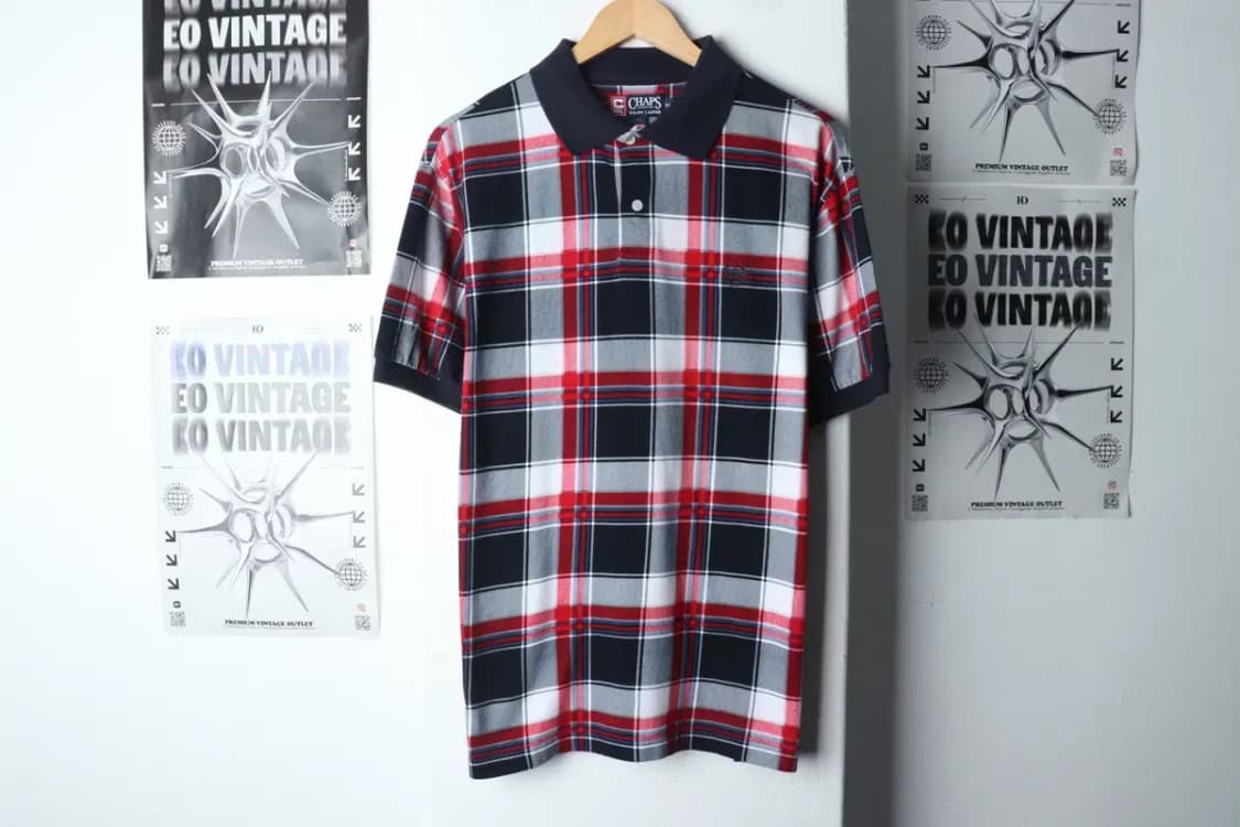(M-XL) 브랜드빈티지 반팔 카라 티셔츠 챕스 체크 컬러-14D20 상품이미지2