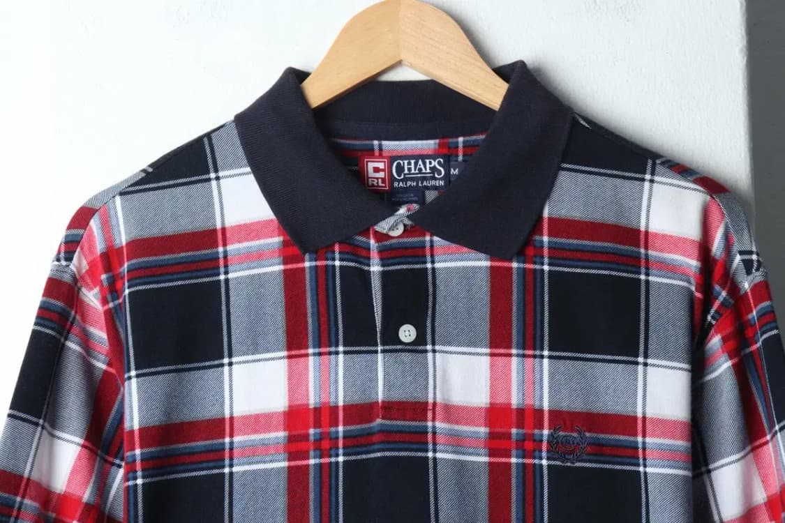 (M-XL) 브랜드빈티지 반팔 카라 티셔츠 챕스 체크 컬러-14D20 상품이미지3