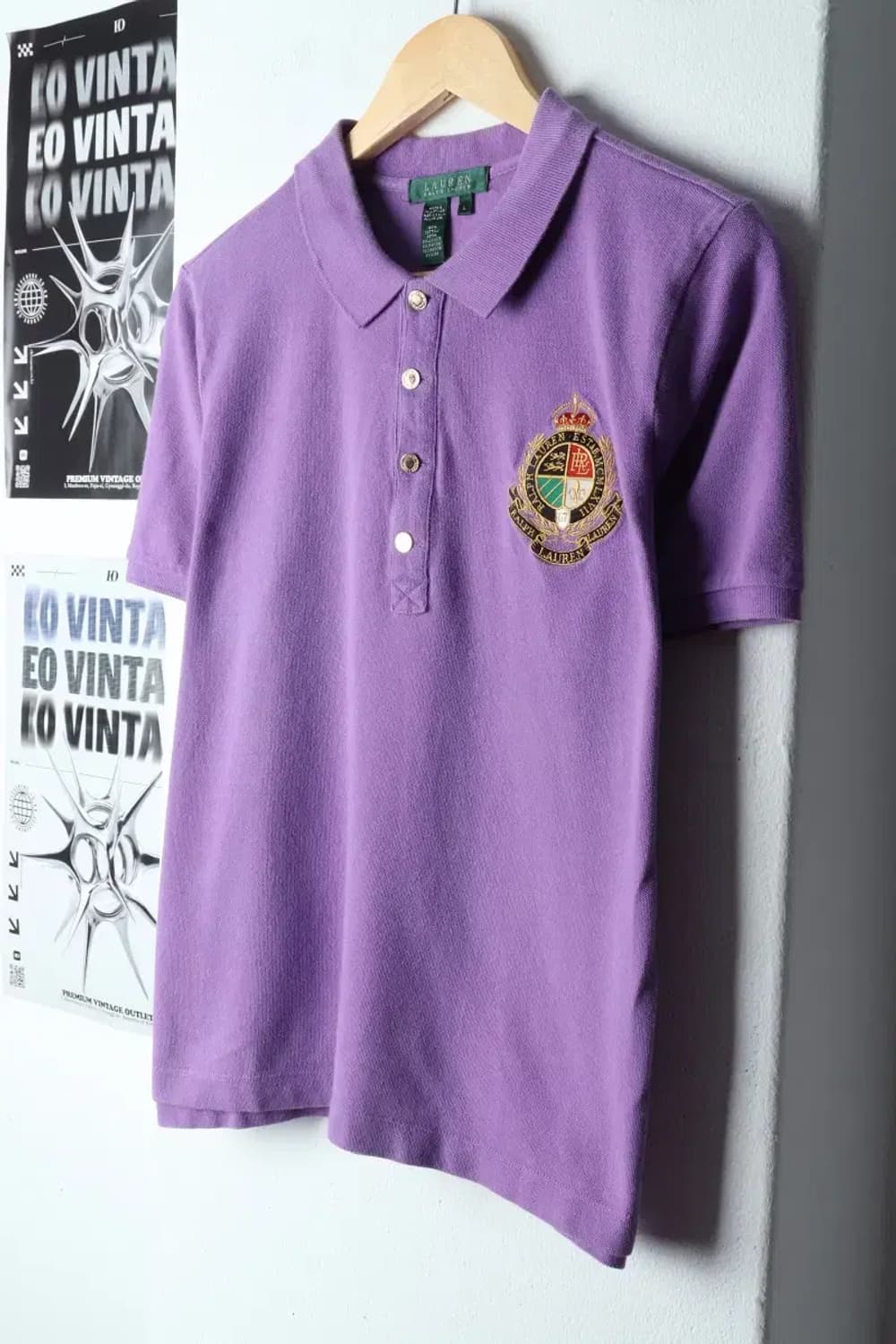 W(L-XL) 폴로 랄프로렌 반팔 카라 티셔츠 사용감 퍼플-14D23 상품이미지1