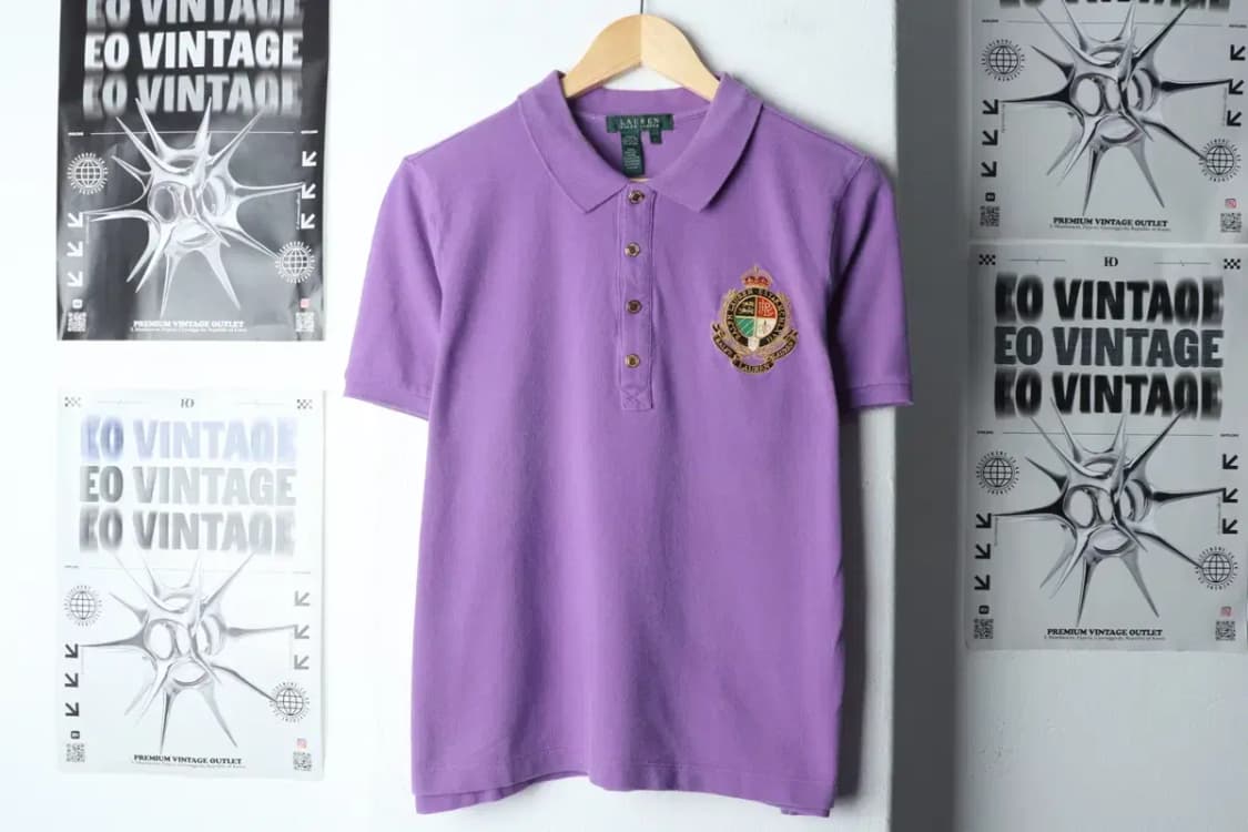 W(L-XL) 폴로 랄프로렌 반팔 카라 티셔츠 사용감 퍼플-14D23 상품이미지2