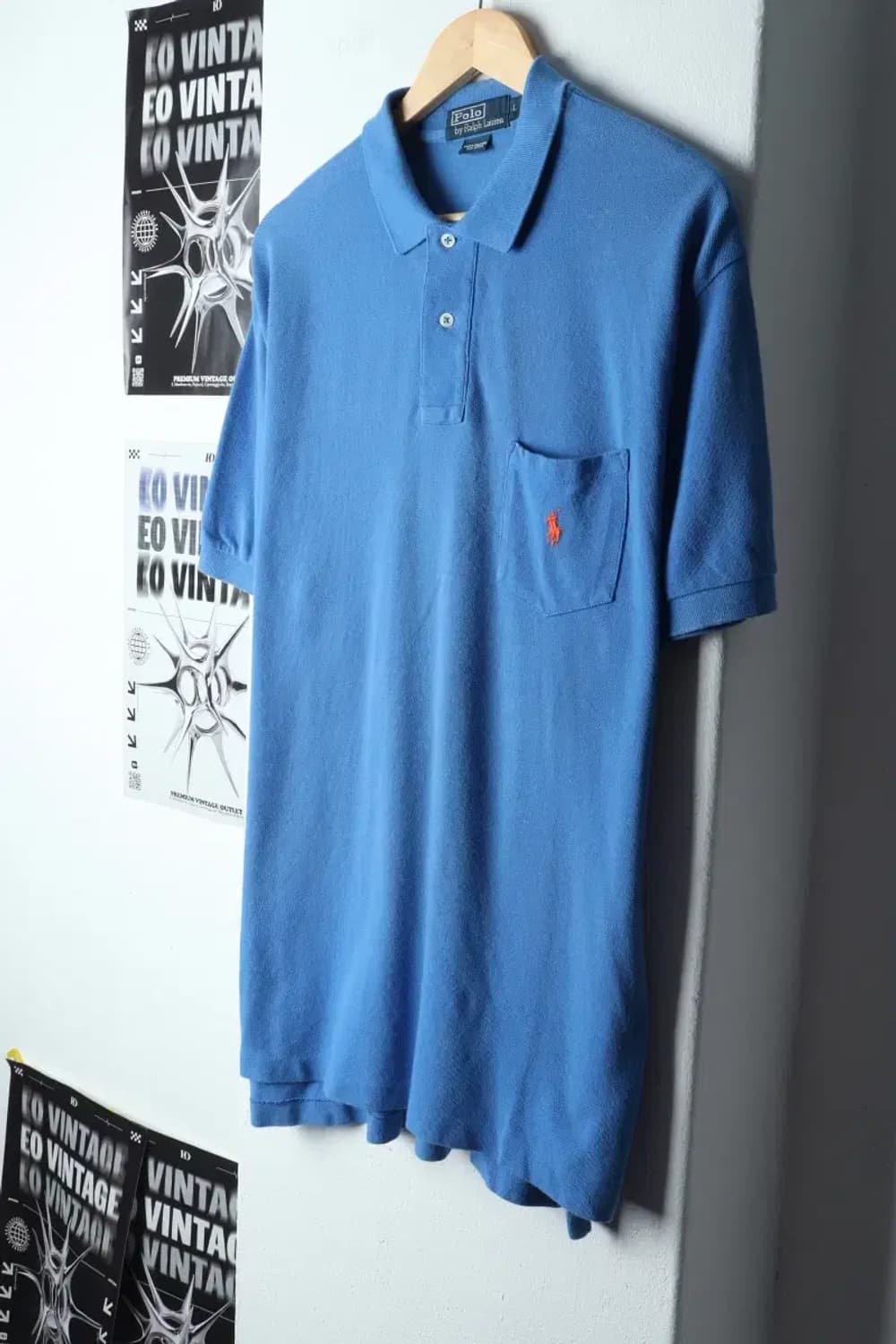 (L-2XL) 폴로 랄프로렌 반팔 카라 티셔츠 빅사이즈 블루-14D26 상품이미지1