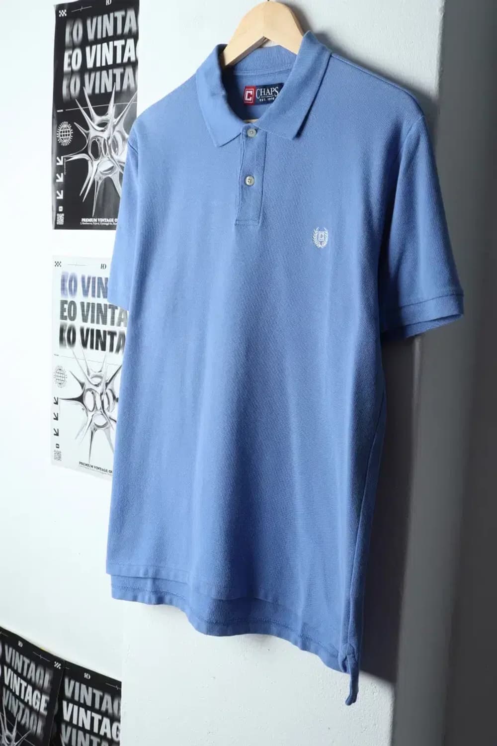 (M-XL) 브랜드빈티지 반팔 카라 티셔츠 챕스 연블루-14D34 상품이미지1