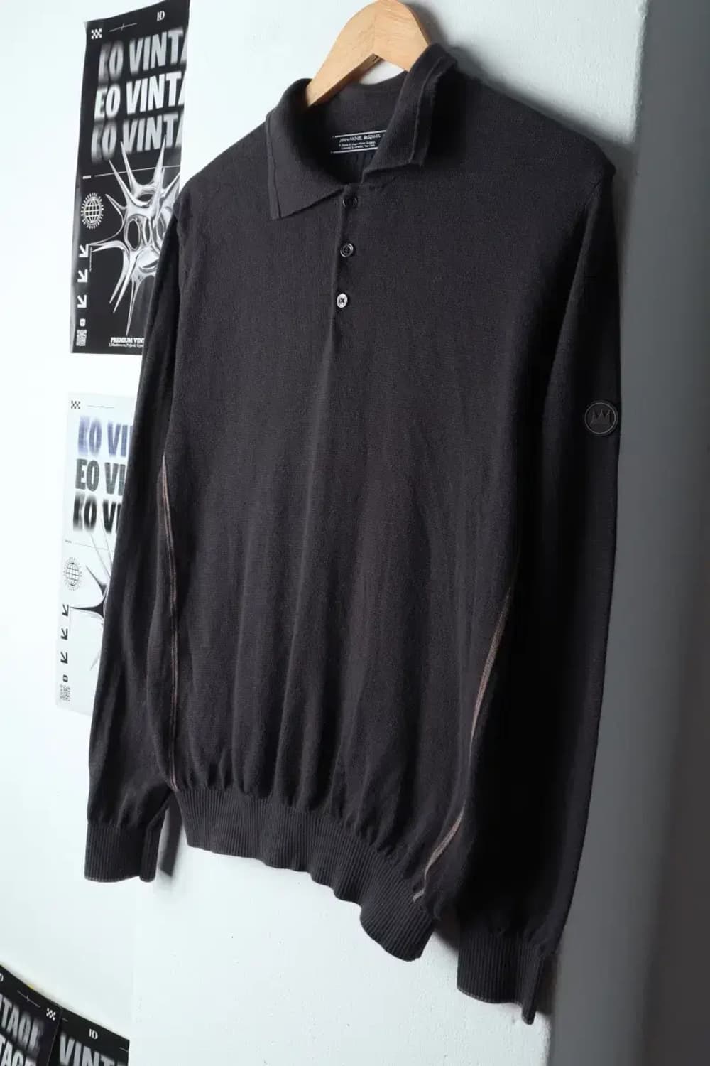 (L-XL) 바스키아 카라 긴팔티셔츠 그레이 니트-14D49 상품이미지1