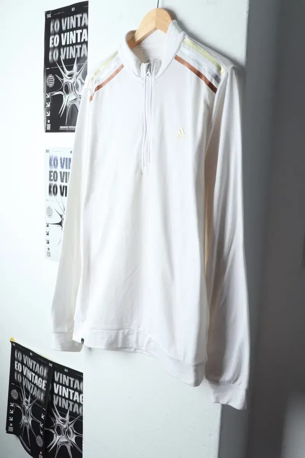 (L-XL) 아디다스 카라 긴팔티셔츠 기능성 반집업 삼선-14D4D 상품이미지1