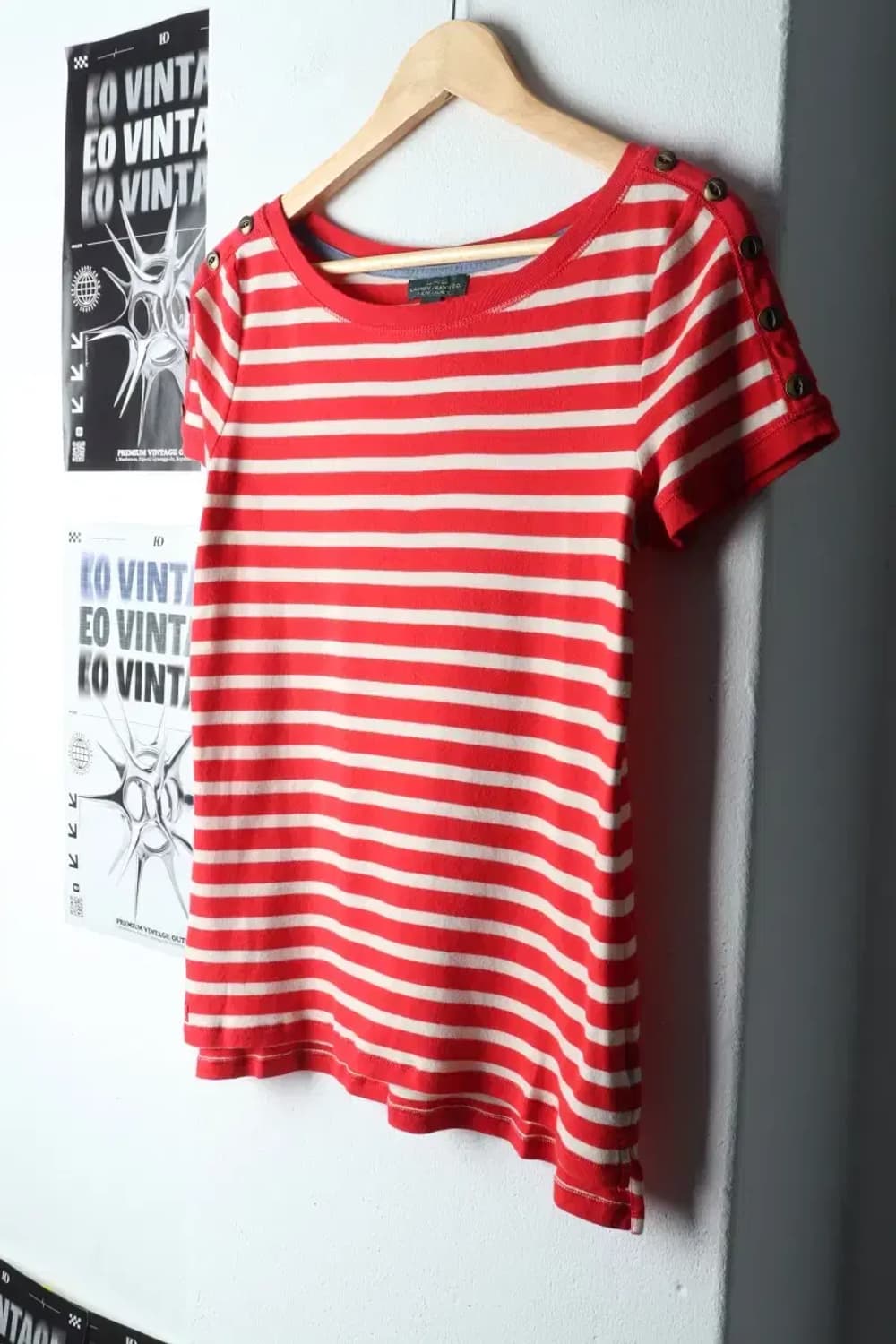 W(L-XL) 폴로 랄프로렌 반팔 티셔츠 스트라이프 레드-14DD1 상품이미지1