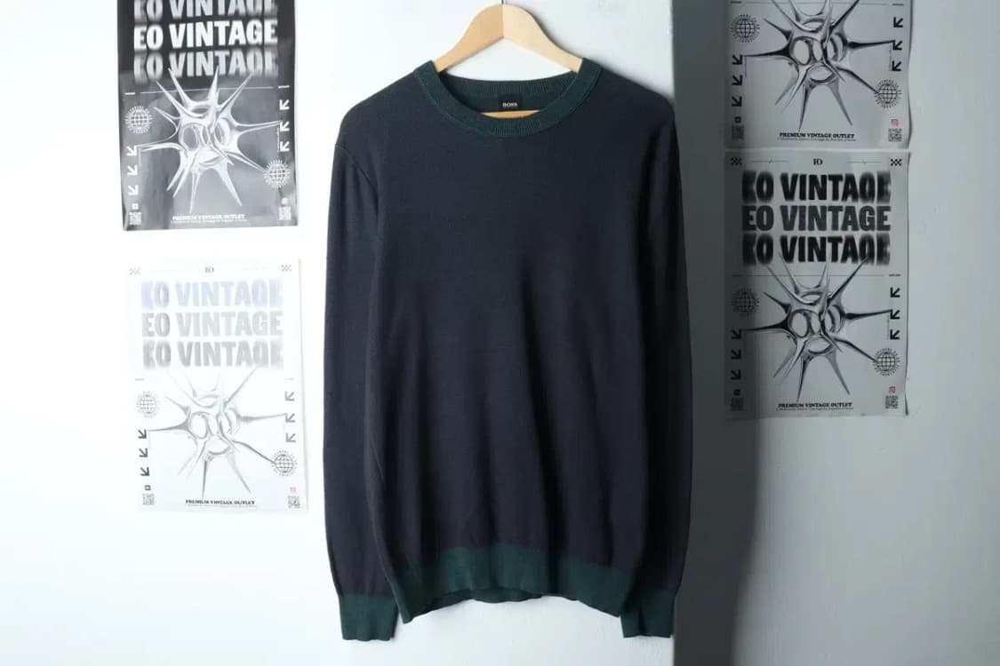 (L-XL) 휴고보스 니트 네이비 무지-14DF9 상품이미지2