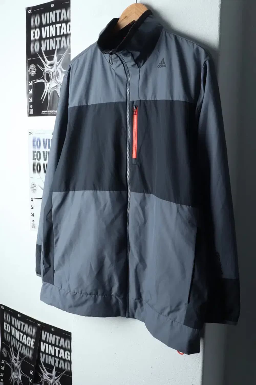 (2XL) 아디다스 집업 바람막이 점퍼자켓 빅사이즈 그레이-14E3D 상품이미지1