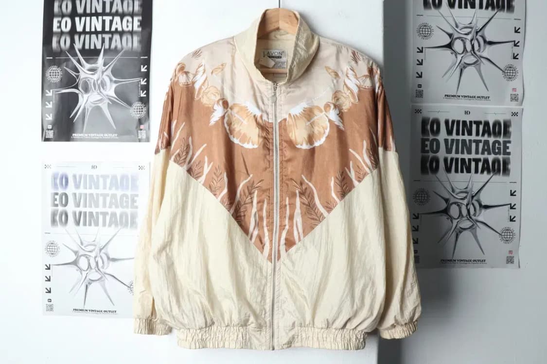 (L-XL) 브랜드빈티지 집업 바람막이 점퍼자켓 베이지 봄버-14EC0 상품이미지2