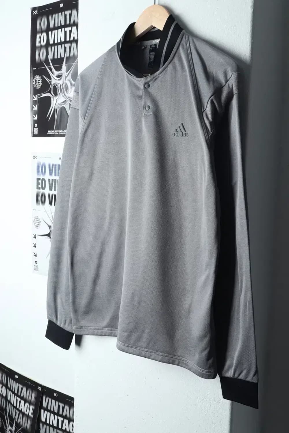 (L-XL) 아디다스 카라 긴팔티셔츠 기능성 그레이-15026 상품이미지1