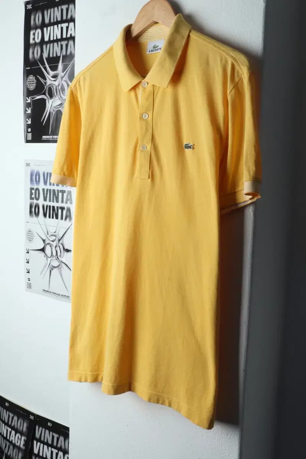 (XL) 라코스테 반팔 카라 티셔츠 노랑 올드스쿨-150FE 상품이미지1