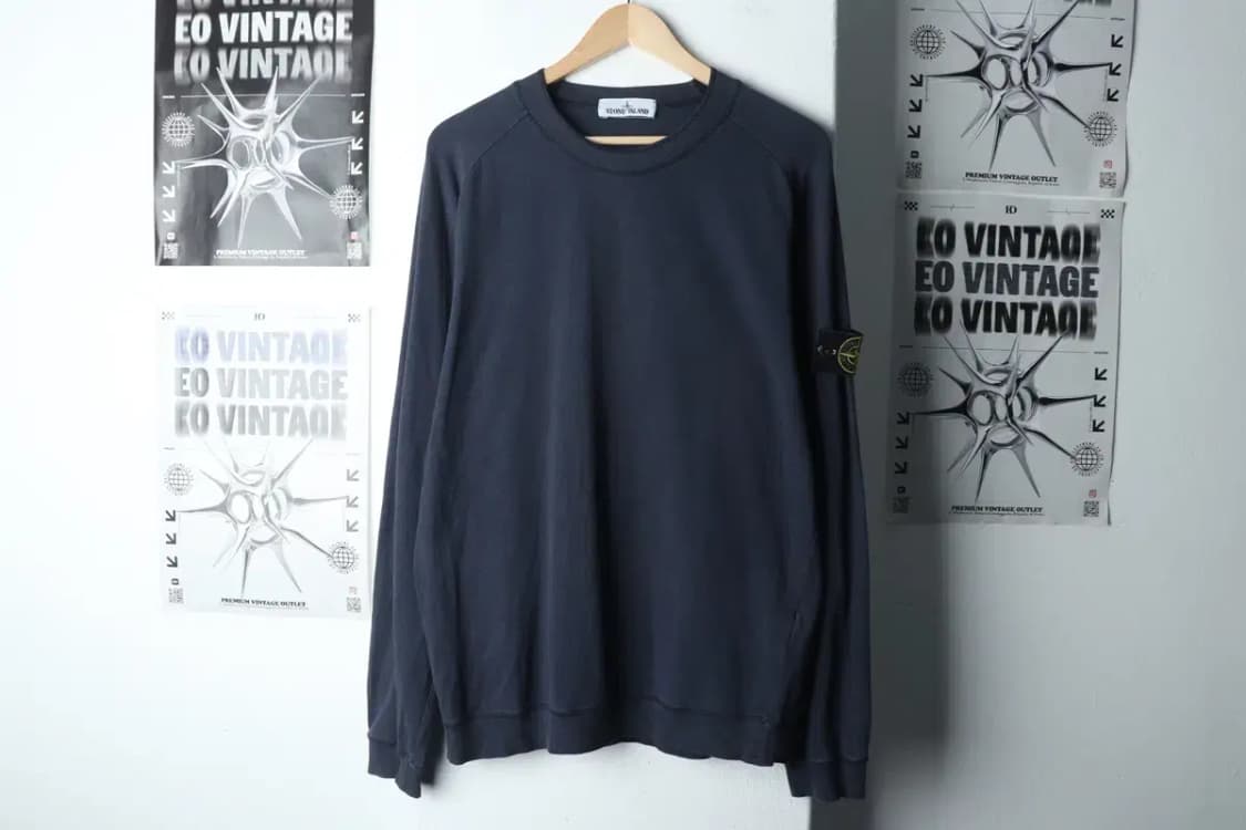 (L-XL) 브랜드빈티지 긴팔티셔츠 스톤아일랜드 네이비-1510F 상품이미지2