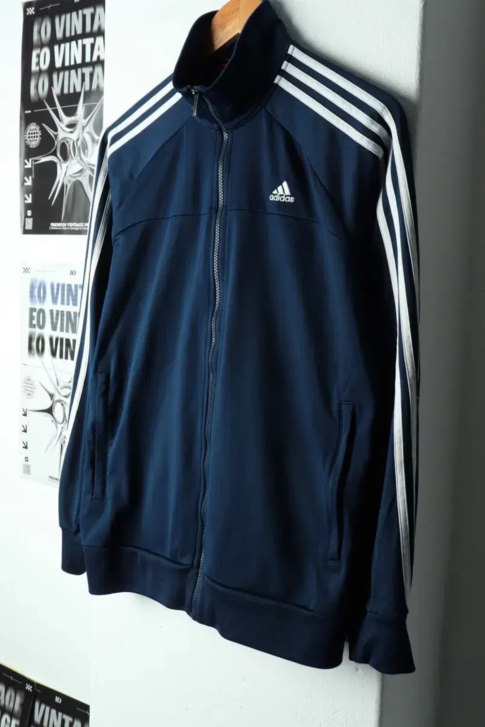 (L-XL) 아디다스 집업져지 트랙탑 네이비 삼선 올드스쿨-151B1 상품이미지1