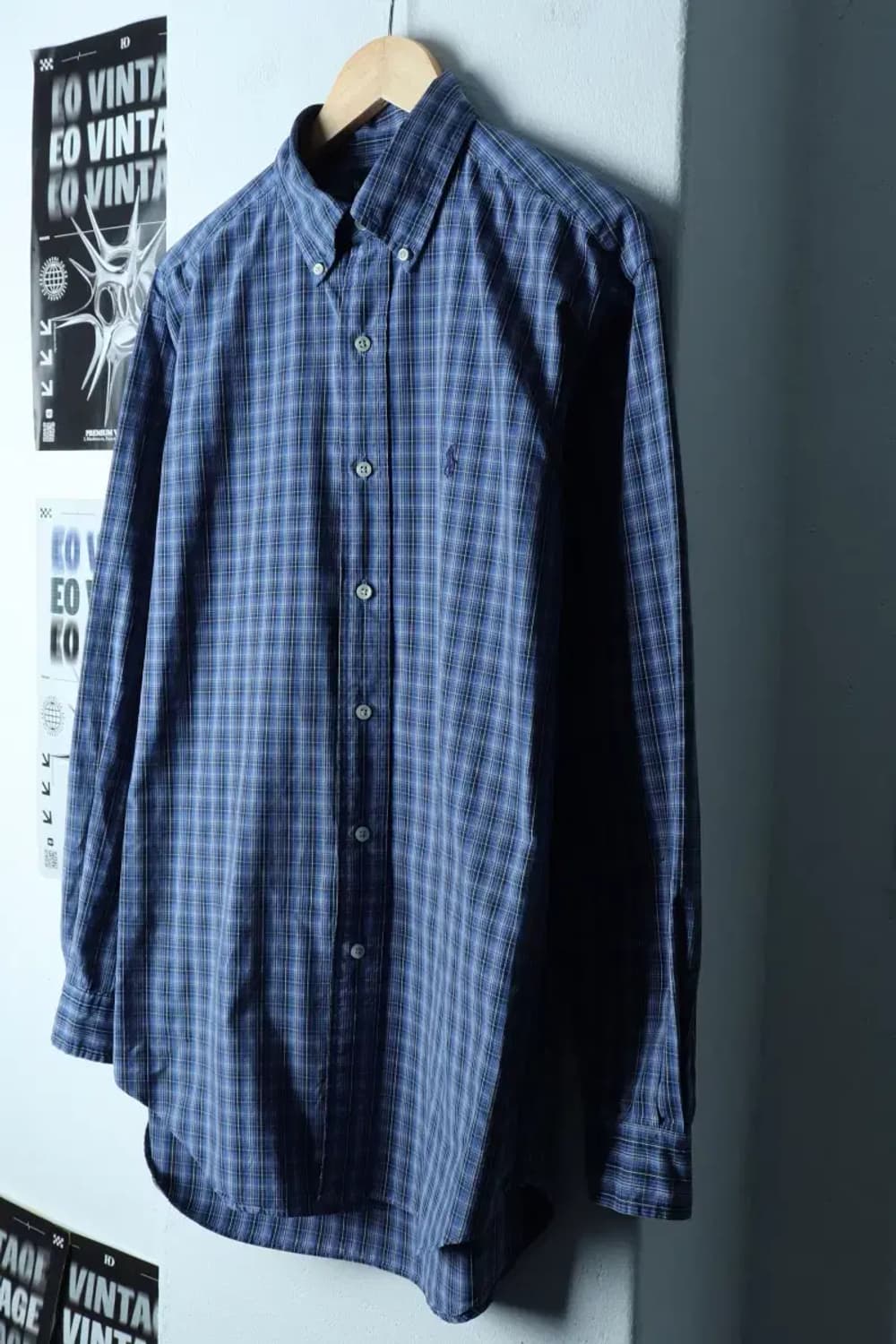 (M-XL) 폴로 랄프로렌 셔츠 남방 체크 블루 포니-15366 상품이미지1