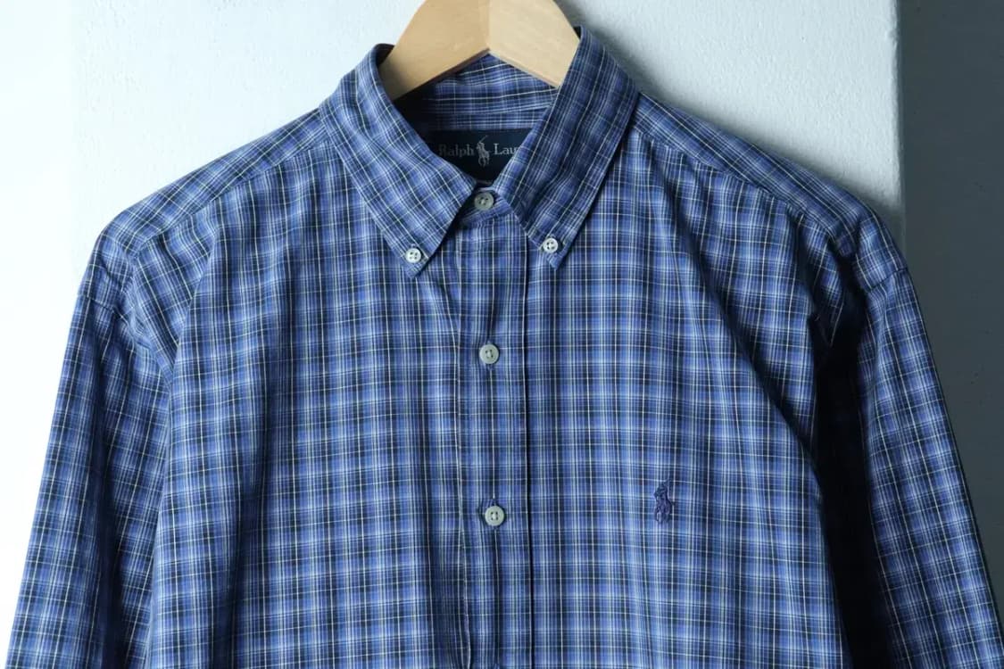 (M-XL) 폴로 랄프로렌 셔츠 남방 체크 블루 포니-15366 상품이미지3