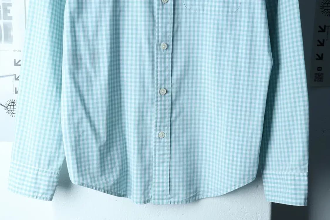 (L-XL) 아베크롬비 셔츠 남방 부분오염 체크 연그린-15368 상품이미지4
