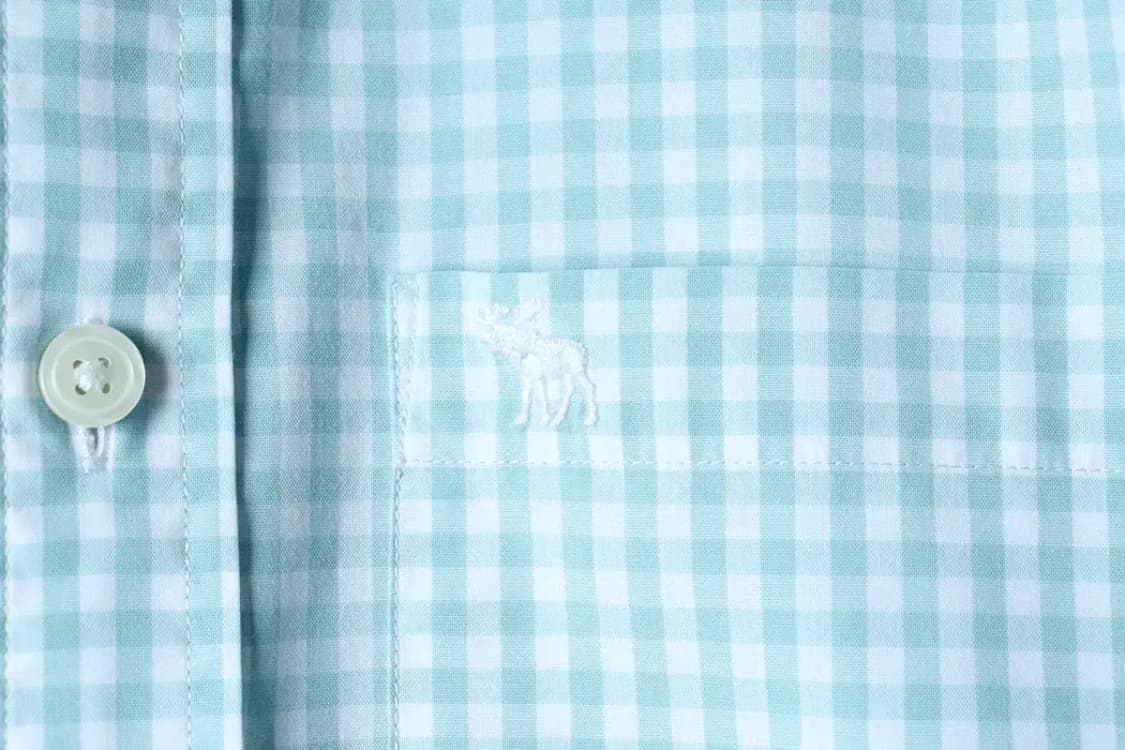 (L-XL) 아베크롬비 셔츠 남방 부분오염 체크 연그린-15368 상품이미지5