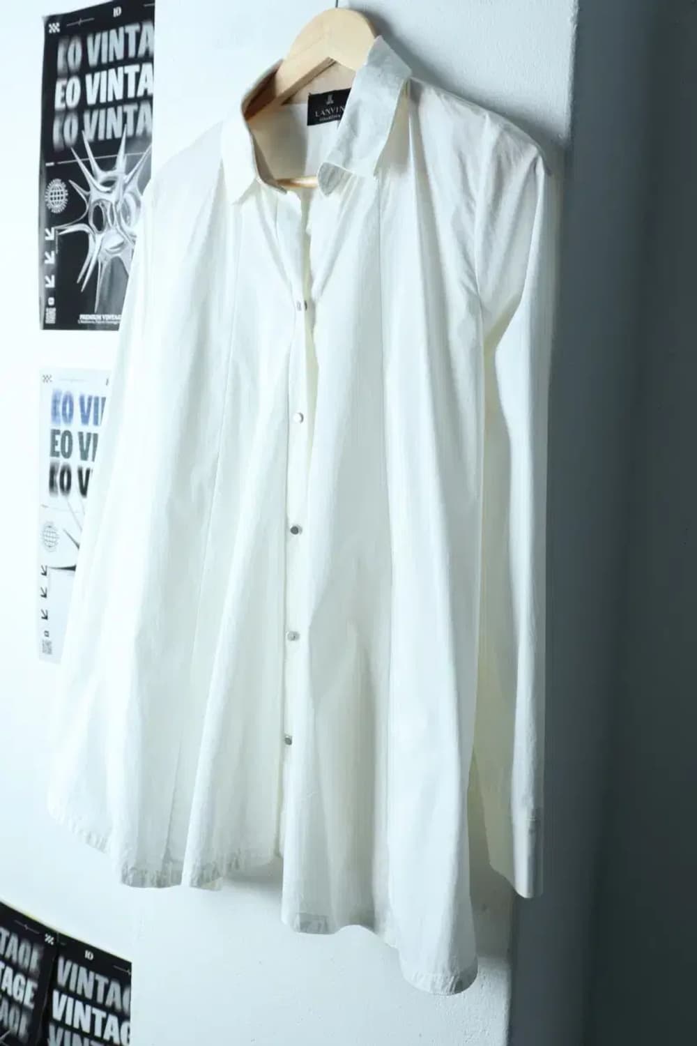 W(M-L) 랑방 셔츠 남방 화이트 무지 블라우스-15388 상품이미지1