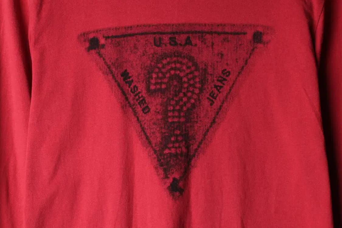 (M) 게스 긴팔티셔츠 레드 올드스쿨-153E9 상품이미지5