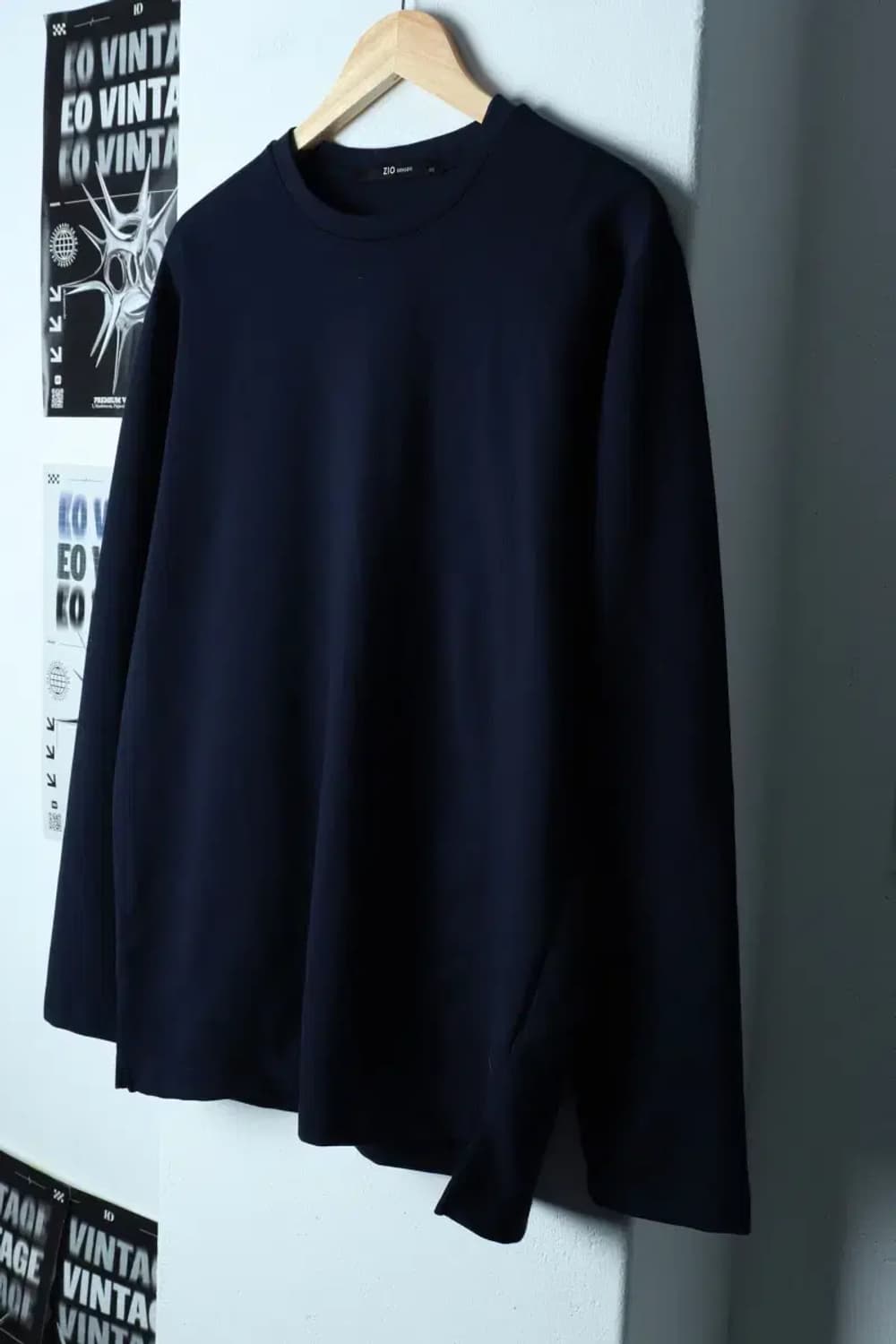 W(2XL) 지오송지오 맨투맨 티셔츠 빅사이즈 네이비 폴리-153EE 상품이미지1