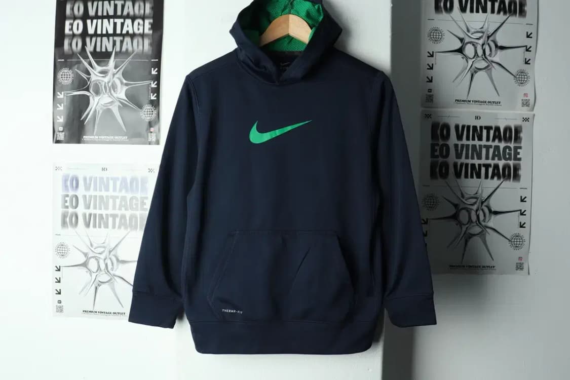 W(L-XL) 나이키 후드티셔츠 기능성 네이비 기모-15232 상품이미지2