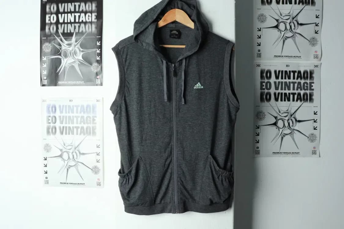W(2XL) 아디다스 후드집업 빅사이즈 민소매 그레이-15236 상품이미지2
