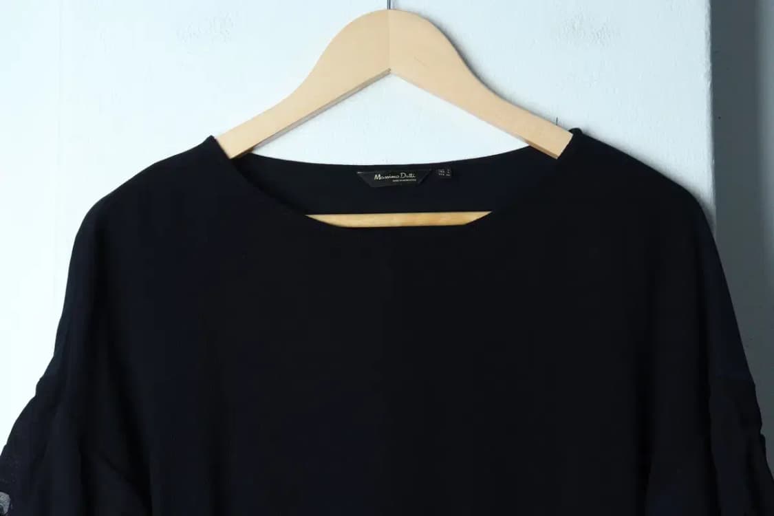 W(L-XL) 브랜드빈티지 긴팔티셔츠 마시모두띠 셔링 네이비-15465 상품이미지3