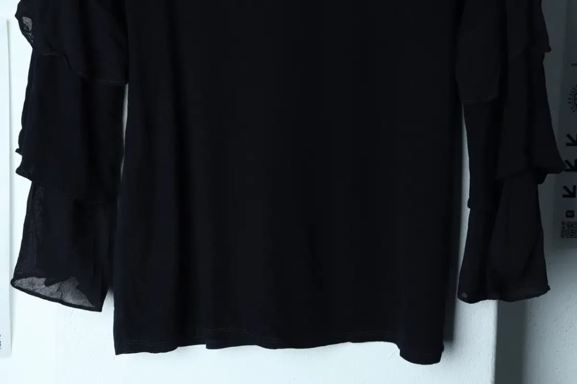 W(L-XL) 브랜드빈티지 긴팔티셔츠 마시모두띠 셔링 네이비-15465 상품이미지4