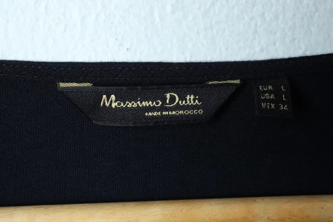 W(L-XL) 브랜드빈티지 긴팔티셔츠 마시모두띠 셔링 네이비-15465 상품이미지5