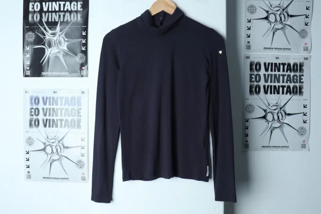 W(S-M) 아르마니 긴팔티셔츠 목폴라 네이비-15467 상품이미지2