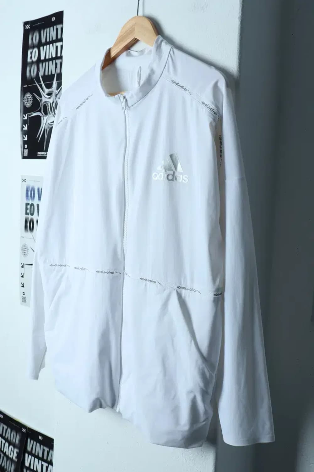 (3XL) 아디다스 집업져지 트랙탑 빅사이즈 기능성 화이트-154F4 상품이미지1
