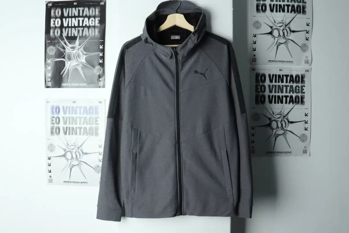 (XL-2XL) 퓨마 후드집업 그레이 폴리 올드스쿨-15585 상품이미지2
