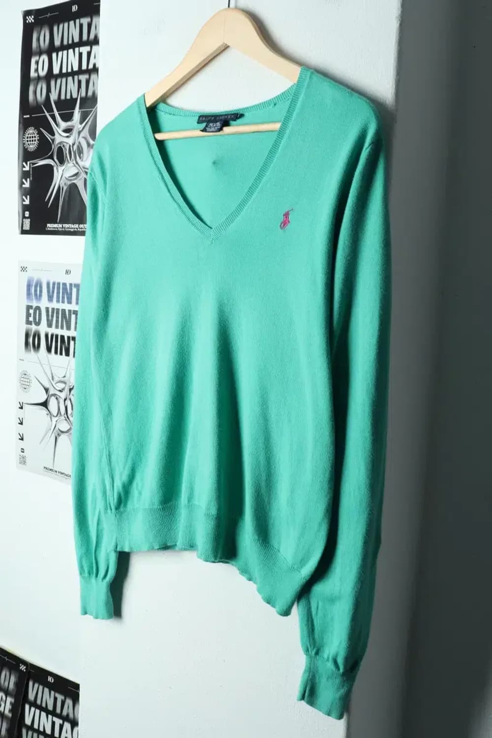 W(XL) 폴로 랄프로렌 니트 브이넥 연그린 포니-15594 상품이미지1