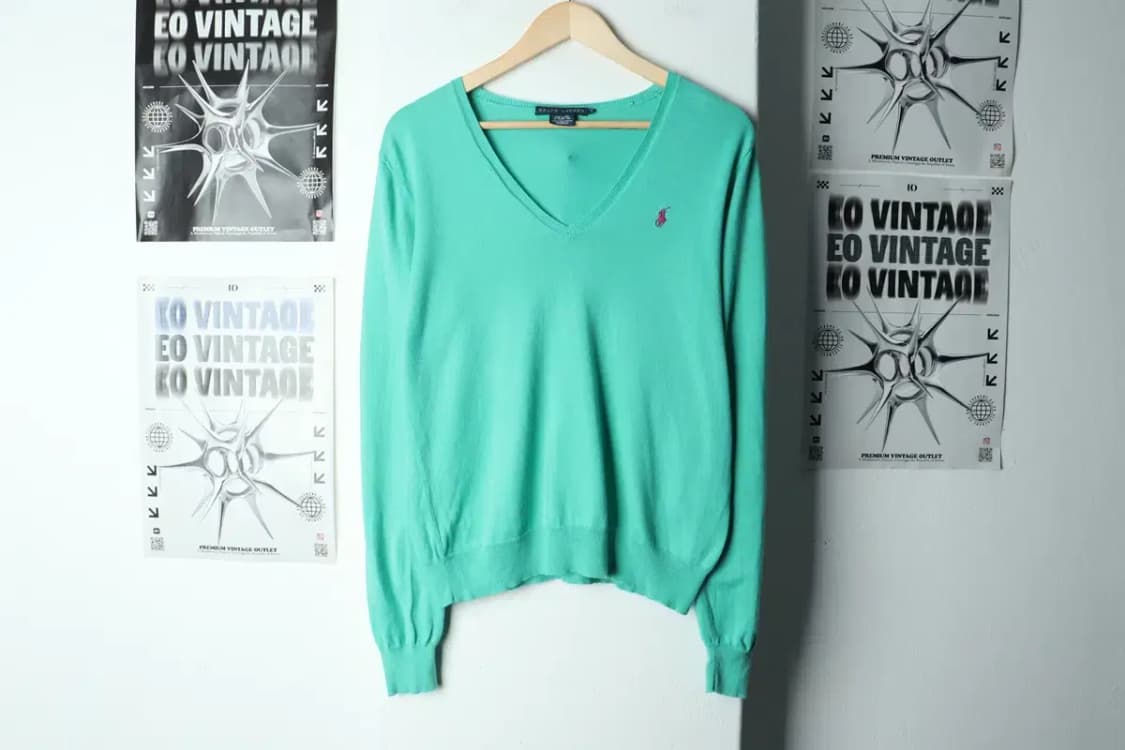 W(XL) 폴로 랄프로렌 니트 브이넥 연그린 포니-15594 상품이미지2