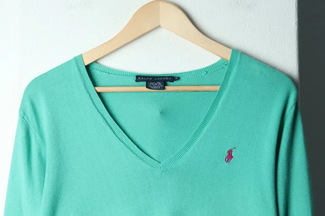 W(XL) 폴로 랄프로렌 니트 브이넥 연그린 포니-15594 상품이미지3
