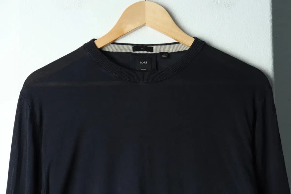 (L-XL) 휴고보스 니트 네이비 실크-15597 상품이미지3