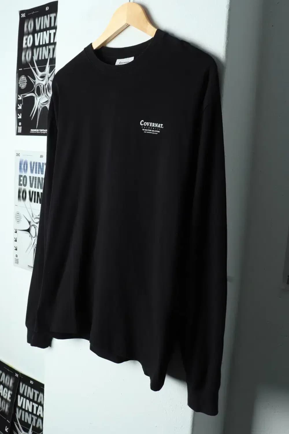 (S) 커버낫 긴팔티셔츠 블랙 로고 올드스쿨-1563C 상품이미지1