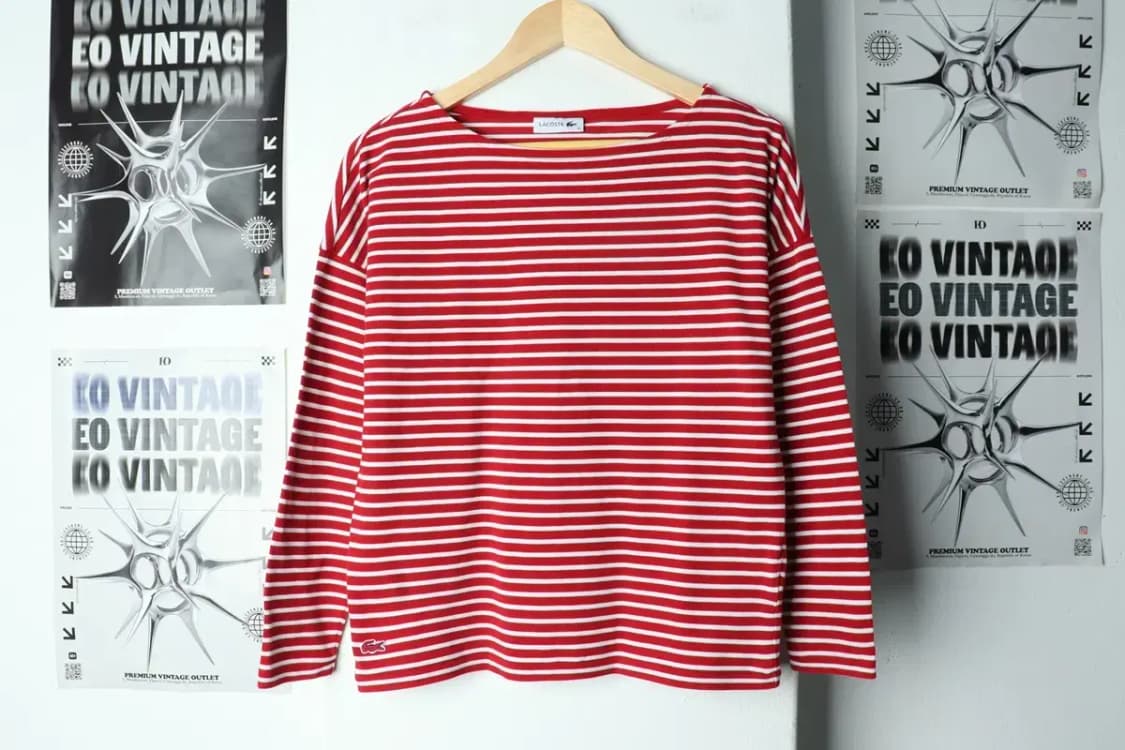 W(M) 라코스테 긴팔티셔츠 스트라이프 버건디-1563D 상품이미지2