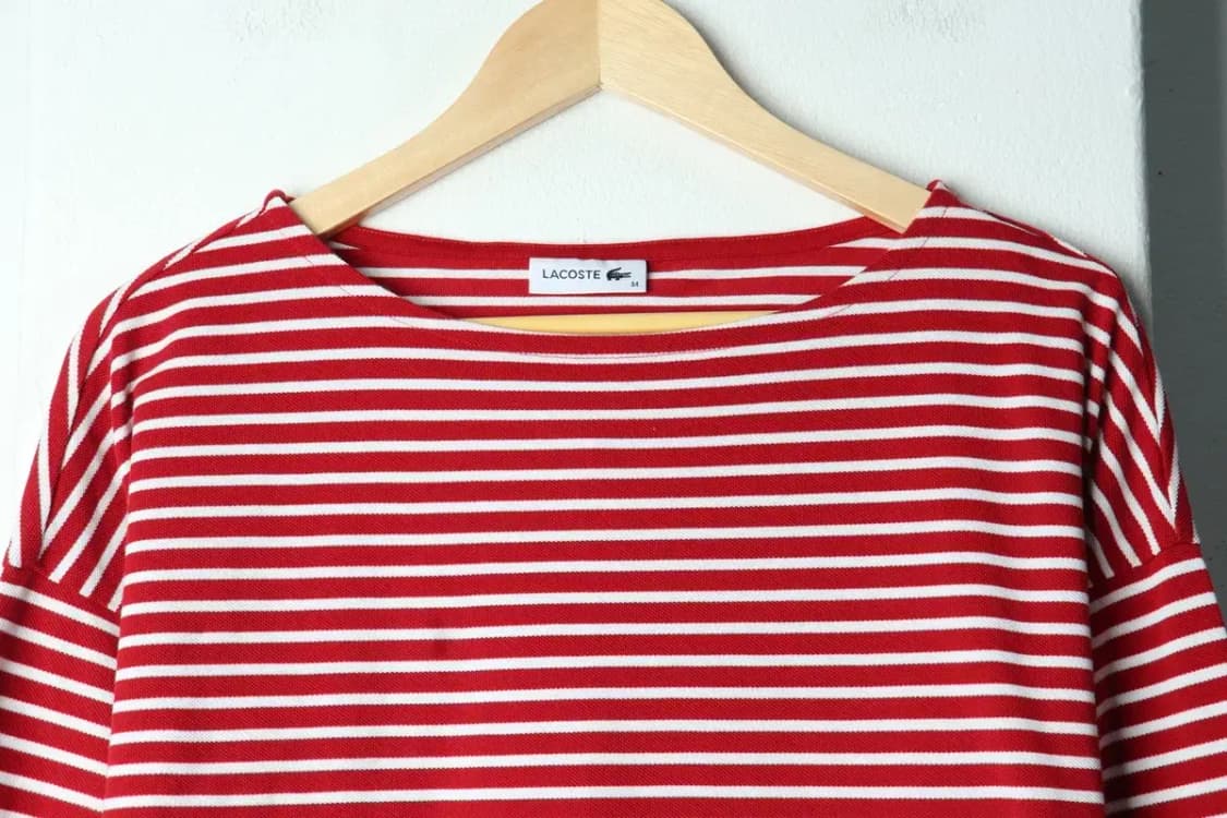 W(M) 라코스테 긴팔티셔츠 스트라이프 버건디-1563D 상품이미지3