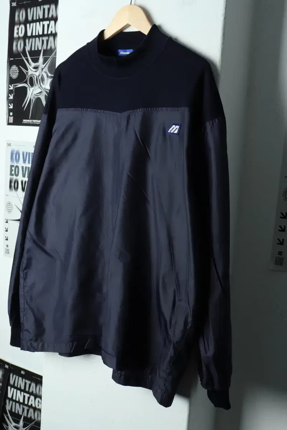 (F) 미즈노 긴팔티셔츠 네이비 웜업 축구 풋살-15640 상품이미지1