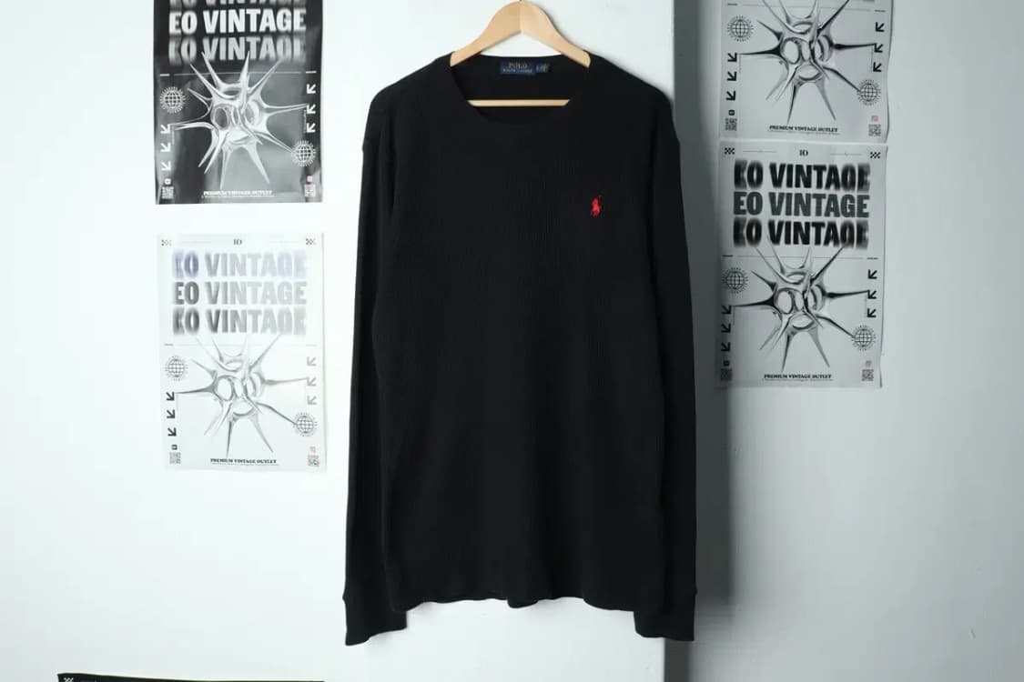 (L-XL) 폴로 랄프로렌 긴팔티셔츠 와플 블랙 레드포니-15641 상품이미지2