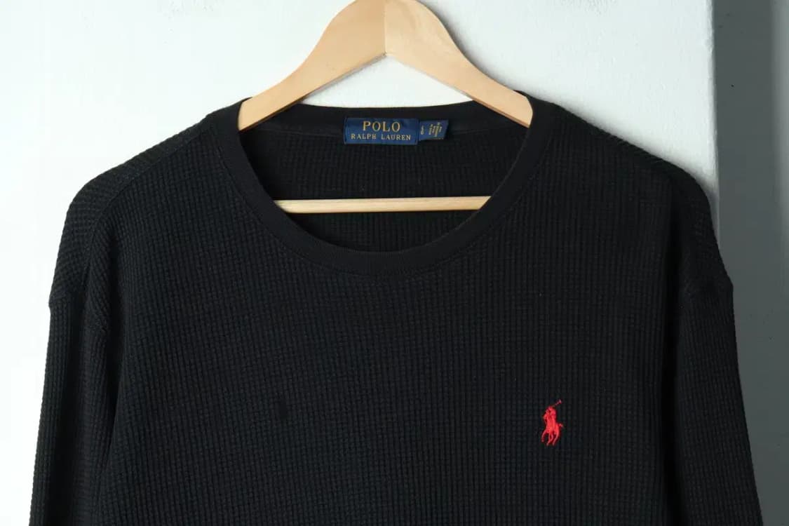 (L-XL) 폴로 랄프로렌 긴팔티셔츠 와플 블랙 레드포니-15641 상품이미지3