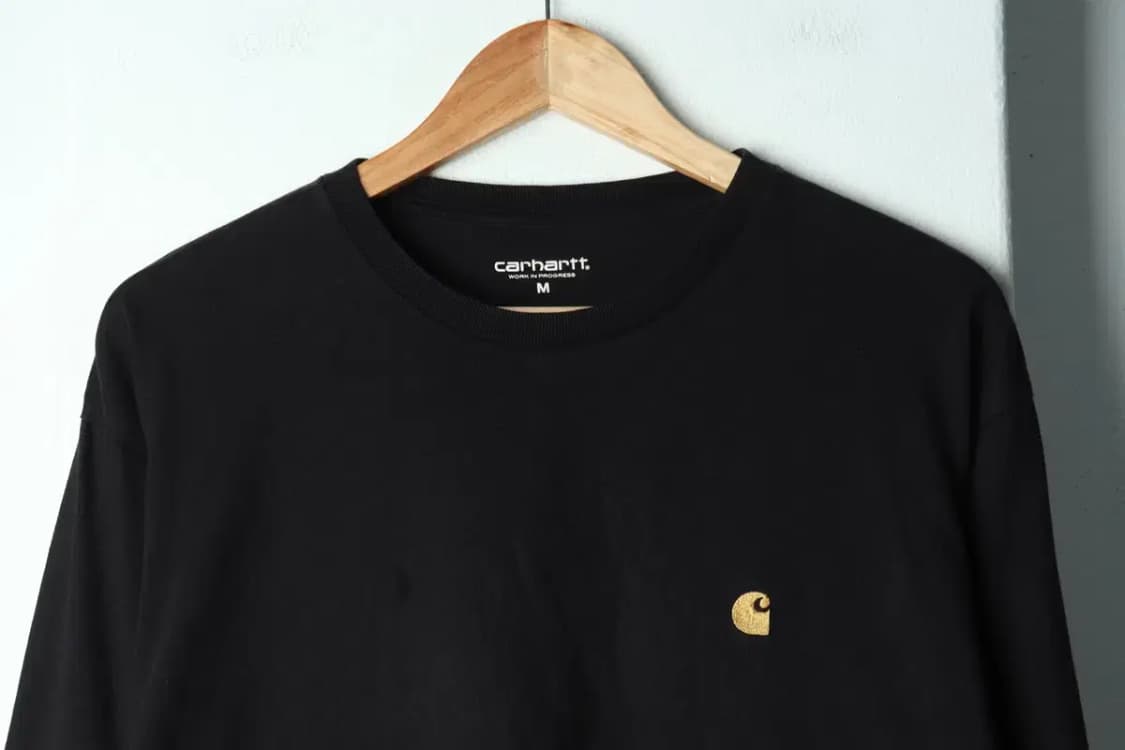 (M-L) 칼하트 긴팔티셔츠 블랙 로고 올드스쿨-15648 상품이미지3