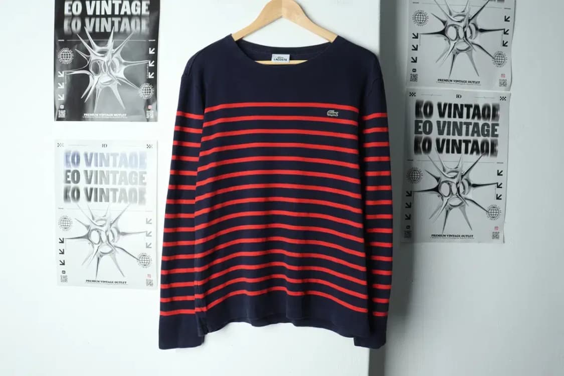 W(XL) 라코스테 긴팔티셔츠 사용감 스트라이프-1564C 상품이미지2