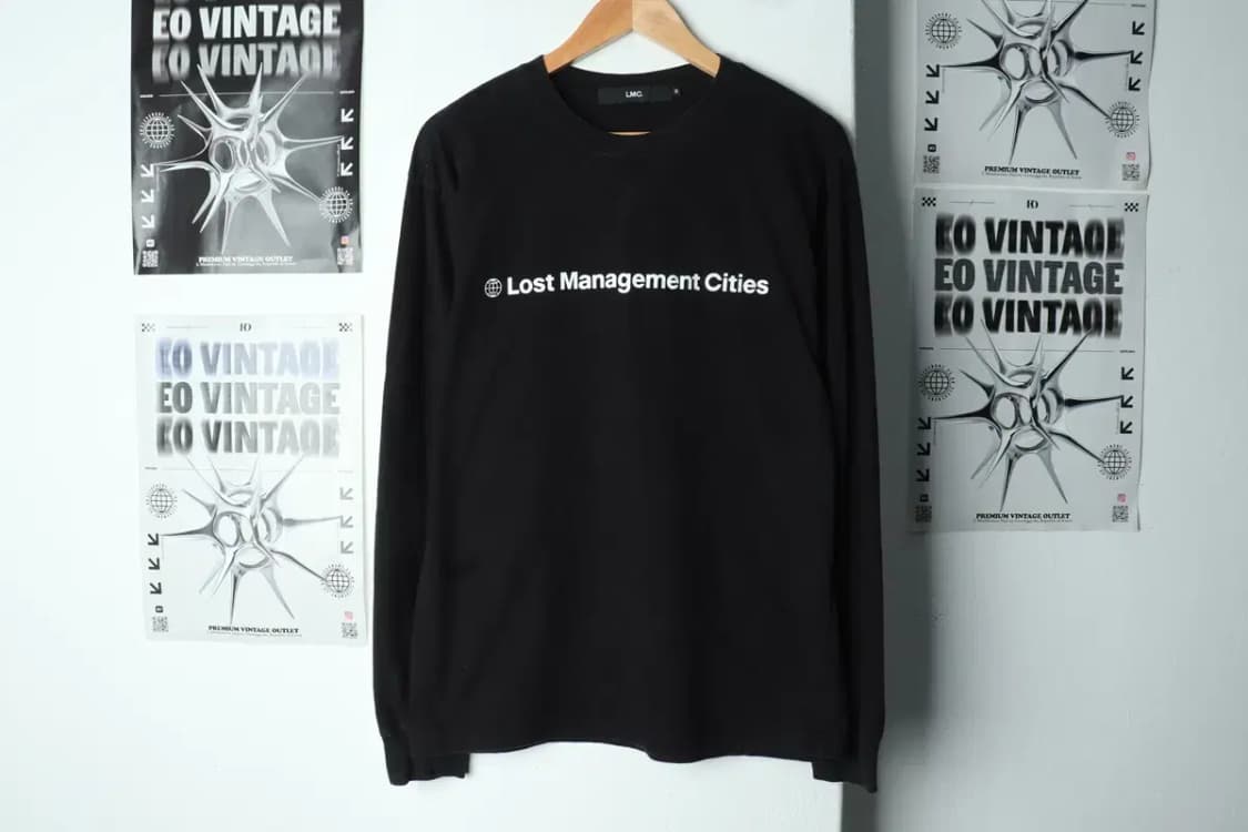 (M-L) 엘엠씨 긴팔티셔츠 블랙 레터링 올드스쿨-1564D 상품이미지2
