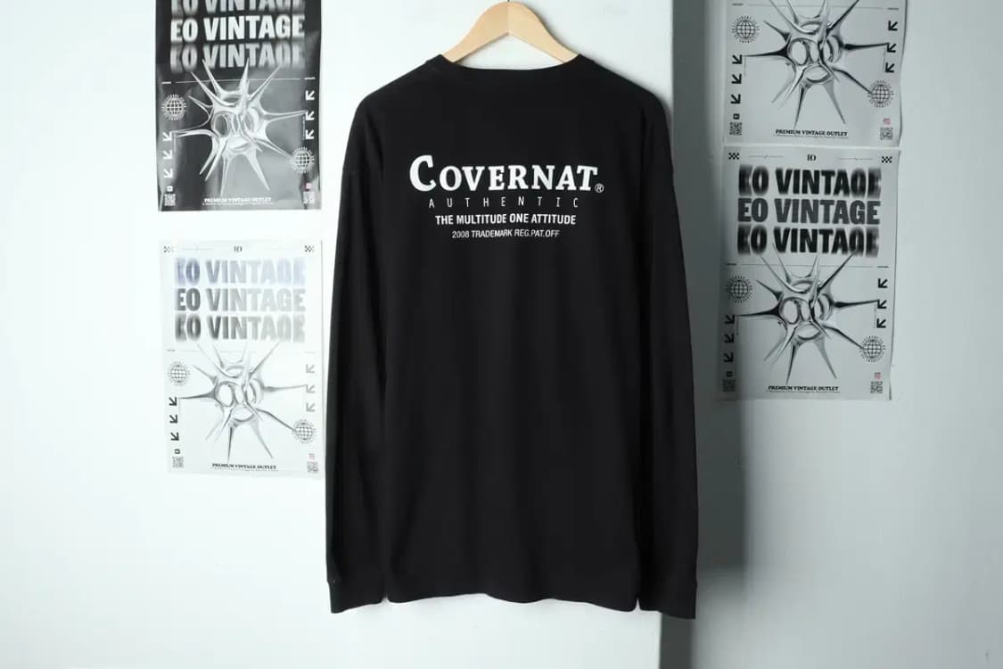 (M) 커버낫 긴팔티셔츠 블랙 로고 올드스쿨-15651 상품이미지6